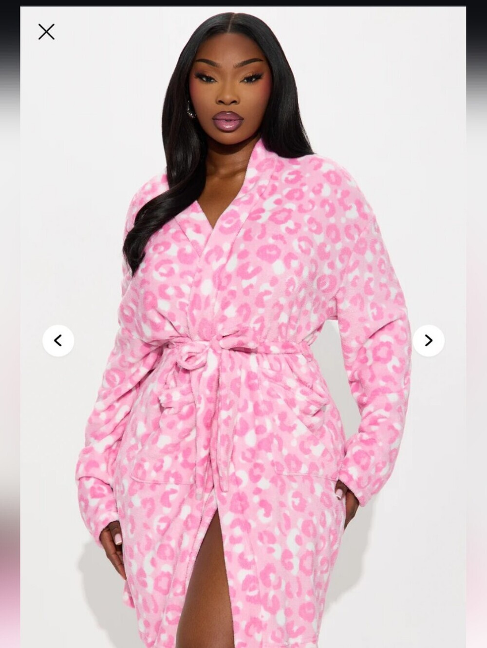 Fashion Nova Wild Dreamer Plush PJ Robe - Pink 1X (NWOT)